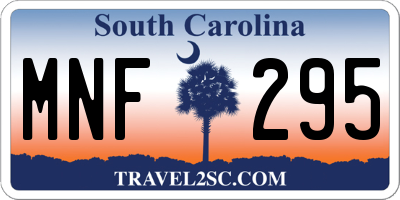 SC license plate MNF295