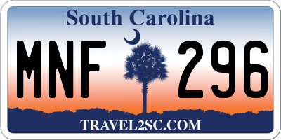 SC license plate MNF296