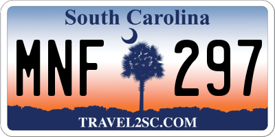 SC license plate MNF297