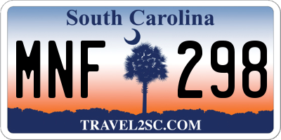 SC license plate MNF298
