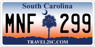 SC license plate MNF299
