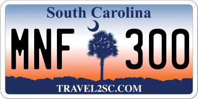 SC license plate MNF300