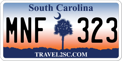 SC license plate MNF323