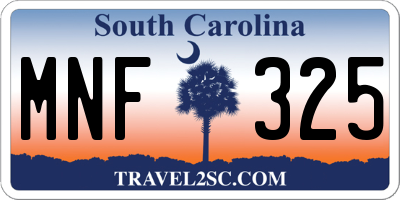 SC license plate MNF325
