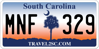 SC license plate MNF329