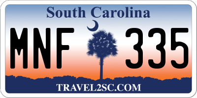 SC license plate MNF335