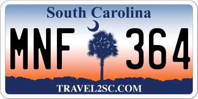 SC license plate MNF364