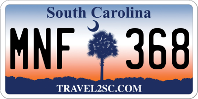 SC license plate MNF368