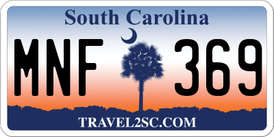 SC license plate MNF369