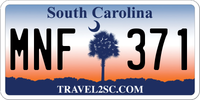 SC license plate MNF371