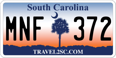 SC license plate MNF372