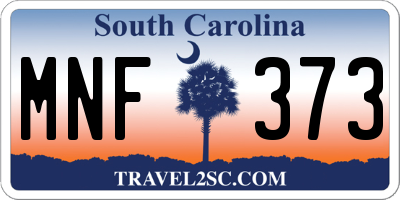 SC license plate MNF373