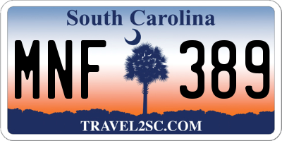 SC license plate MNF389