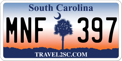 SC license plate MNF397