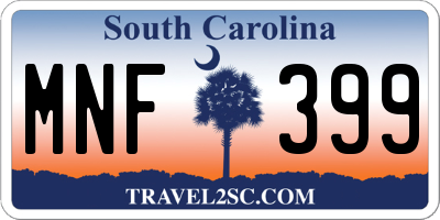 SC license plate MNF399