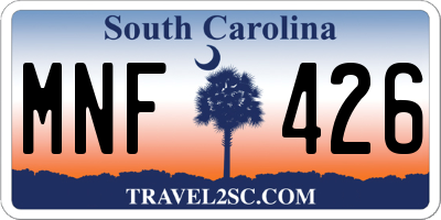 SC license plate MNF426