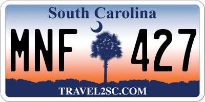 SC license plate MNF427