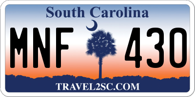 SC license plate MNF430
