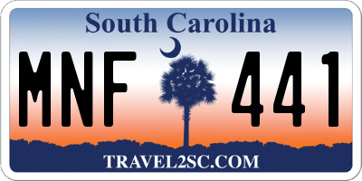 SC license plate MNF441