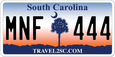 SC license plate MNF444