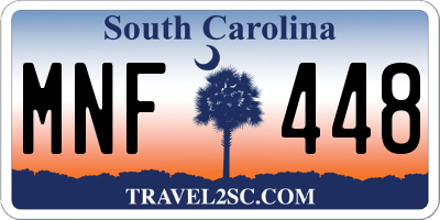 SC license plate MNF448