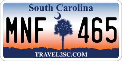 SC license plate MNF465