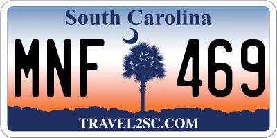 SC license plate MNF469