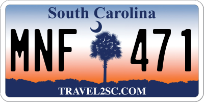 SC license plate MNF471