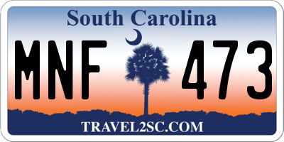 SC license plate MNF473