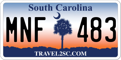 SC license plate MNF483