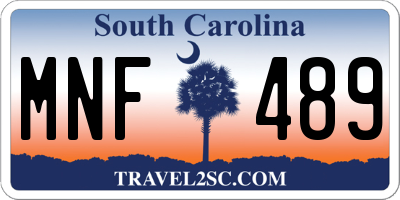 SC license plate MNF489