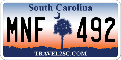 SC license plate MNF492