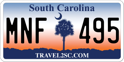 SC license plate MNF495