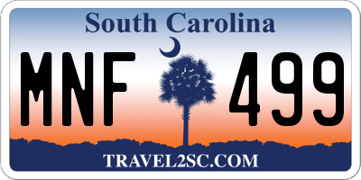 SC license plate MNF499
