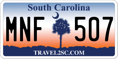 SC license plate MNF507