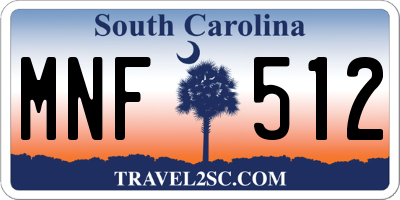 SC license plate MNF512