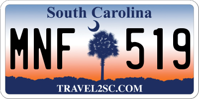 SC license plate MNF519