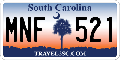 SC license plate MNF521