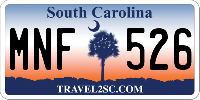 SC license plate MNF526