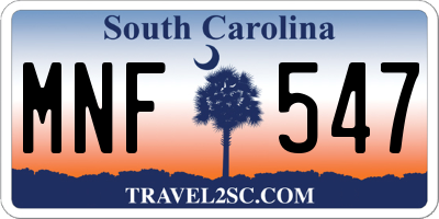 SC license plate MNF547