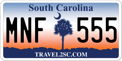 SC license plate MNF555