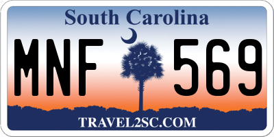 SC license plate MNF569
