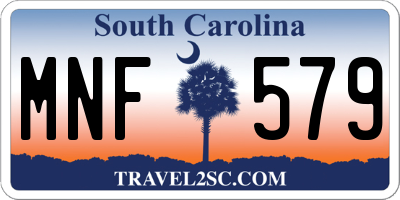SC license plate MNF579