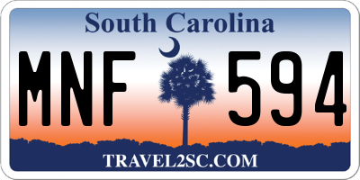 SC license plate MNF594