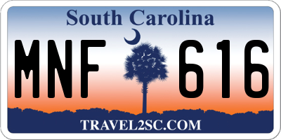 SC license plate MNF616