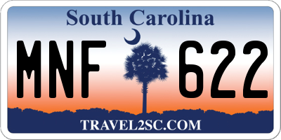 SC license plate MNF622