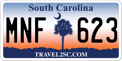 SC license plate MNF623