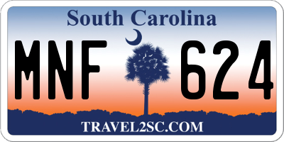SC license plate MNF624