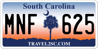 SC license plate MNF625