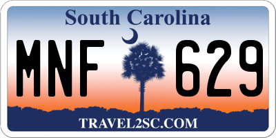 SC license plate MNF629
